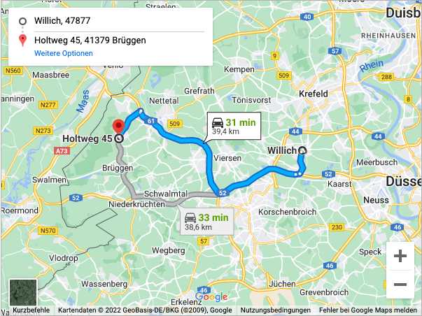 Rollladen Willich Google Maps nach Brüggen